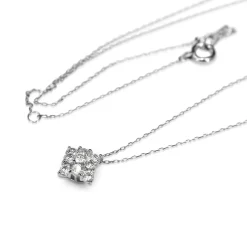 Platinum Diamond Cluster Pendant