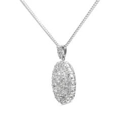 Platinum Diamond Cluster Necklace