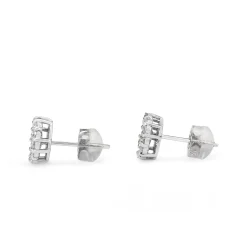 Platinum Diamond Cluster Stud Earrings
