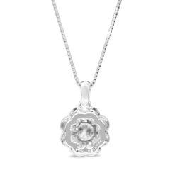 Platinum Diamond Cluster Daisy Necklace