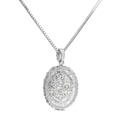 Platinum Diamond Cluster Necklace