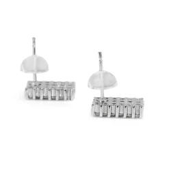 Platinum Diamond Cluster Stud Earrings