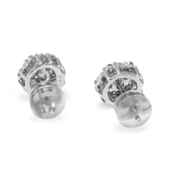 Platinum Diamond Cluster Stud Earrings