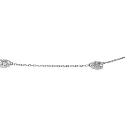 Platinum Diamond Cluster Chain Necklace