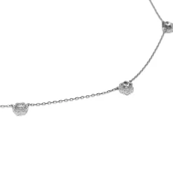 Platinum Diamond Cluster Chain Necklace