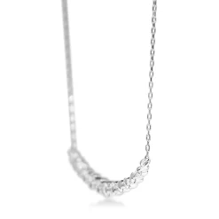 Platinum Diamond Curved Necklace