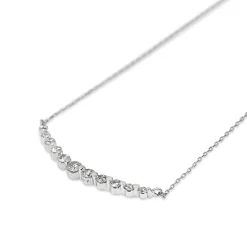 Platinum Diamond Curved Necklace