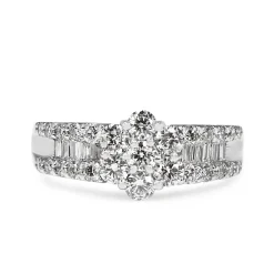 Platinum Diamond Daisy Cluster Ring