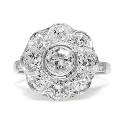 Platinum Diamond Daisy Ring