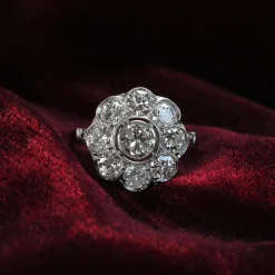 Platinum Diamond Daisy Ring