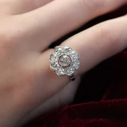 Platinum Diamond Daisy Ring
