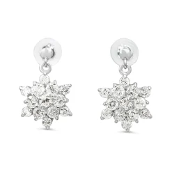 Platinum Diamond Diamond Drop Earrings