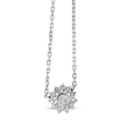 Platinum Diamond Halo Cluster Necklace