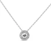 Platinum Diamond Halo Necklace