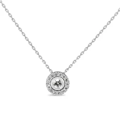 Platinum Diamond Halo Necklace
