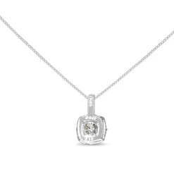 Platinum Diamond Halo Necklace