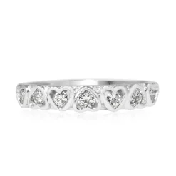 Platinum Diamond Heart Band Ring