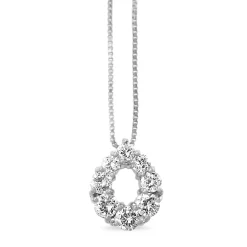 Platinum Diamond Pear Shaped Necklace
