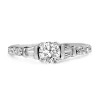 Platinum Diamond Solitaire Ring with Baguette Diamonds