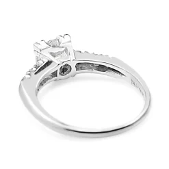 Platinum Diamond Solitaire Ring With Single Cut Diamond Band