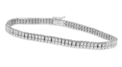 Platinum Double Row Diamond Tennis Bracelet