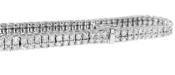 Platinum Double Row Diamond Tennis Bracelet