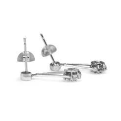 Platinum Drop Diamond Cluster Earrings