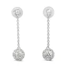Platinum Drop Diamond Halo Earrings