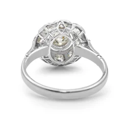 Platinum Edwardian Old Cut Diamond Daisy Ring