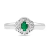 Platinum Emerald and Diamond Vintage Ring