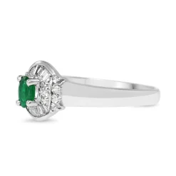 Platinum Emerald and Diamond Vintage Ring