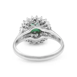 Platinum Emerald and Diamond Vintage Ring