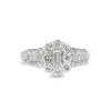 Platinum Emerald, Brilliant and Baguette Diamond Ring