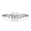 Platinum Emerald Cut Deco Style Diamond Ring
