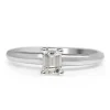 Platinum Emerald Cut Diamond Solitaire Ring