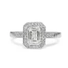 Platinum Emerald Cut Diamond Halo Ring