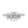 Platinum Emerald Cut Diamond 3 Stone Ring