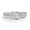 Platinum Emerald Cut Diamond Ring