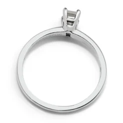 Platinum Emerald Cut Diamond Solitaire Ring