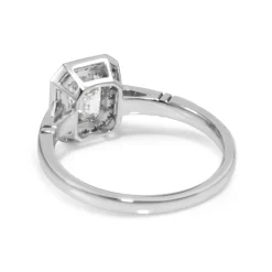Platinum Emerald Cut Diamond Halo Ring
