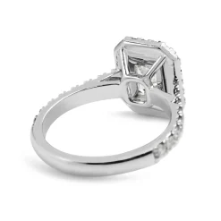 Platinum Emerald Cut Diamond Halo Ring