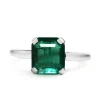 Platinum Emerald Solitaire Ring