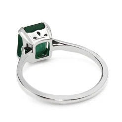 Platinum Emerald Solitaire Ring