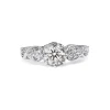 Platinum Engraved Diamond Solitare Ring