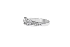 Platinum Engraved Diamond Solitare Ring