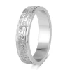 Platinum Engraved 4.2mm Band Ring