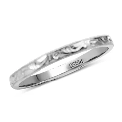 Platinum Engraved Wedding Band Ring