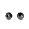 Platinum Faceted Black Diamond Stud Earrings