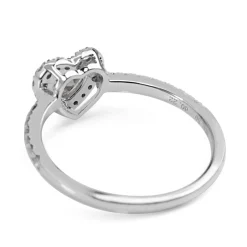 Platinum Heart Diamond Halo Ring