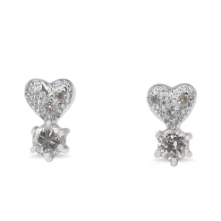 Platinum Heart Drop Diamond Stud Earrings - Reserved for MW Layby